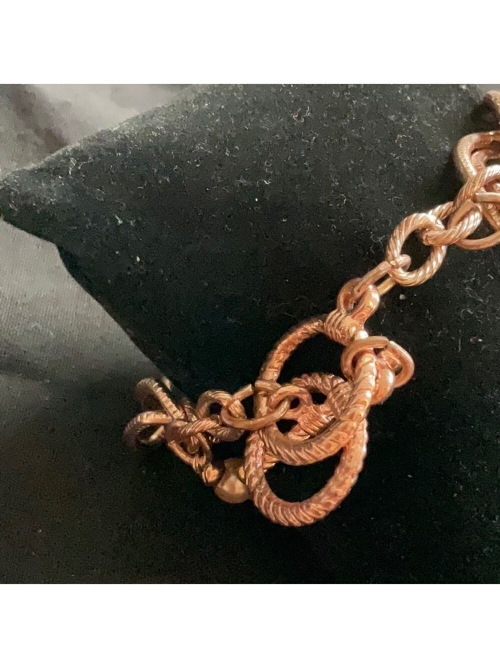 Pearl Leather Gold Tone Chain Toggle Bracelet - Picture 2 of 2